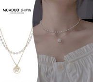 Γυναικείο κολιέ δύο σειρών με πέρλες