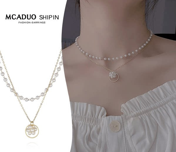 Γυναικείο κολιέ δύο σειρών με πέρλες