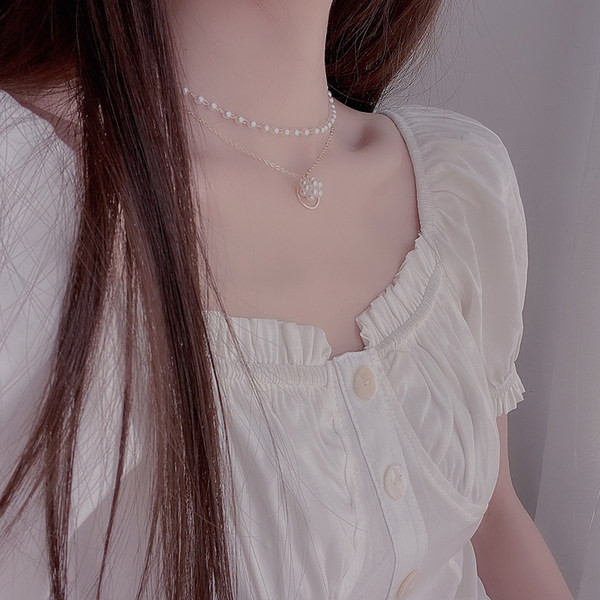 Γυναικείο κολιέ δύο σειρών με πέρλες