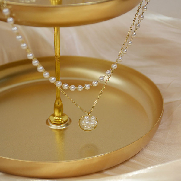 Γυναικείο κολιέ δύο σειρών με πέρλες