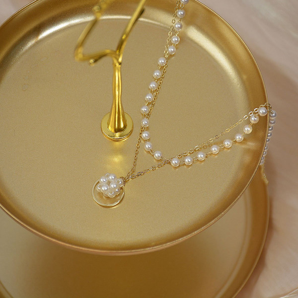 Γυναικείο κολιέ δύο σειρών με πέρλες