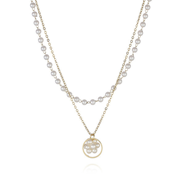 Γυναικείο κολιέ δύο σειρών με πέρλες