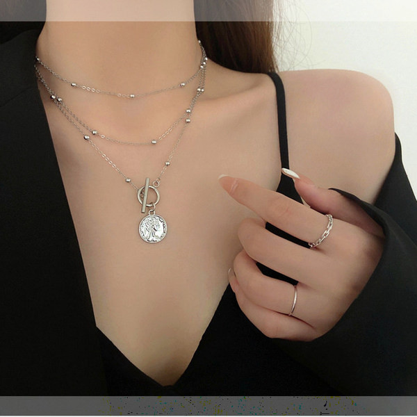 Γυναικεία αλυσίδα πολλαπλών σειρών με πέτρινη διακόσμηση