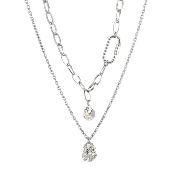 Γυναικεία αλυσίδα πολλαπλών σειρών σε ασημί χρώμα
