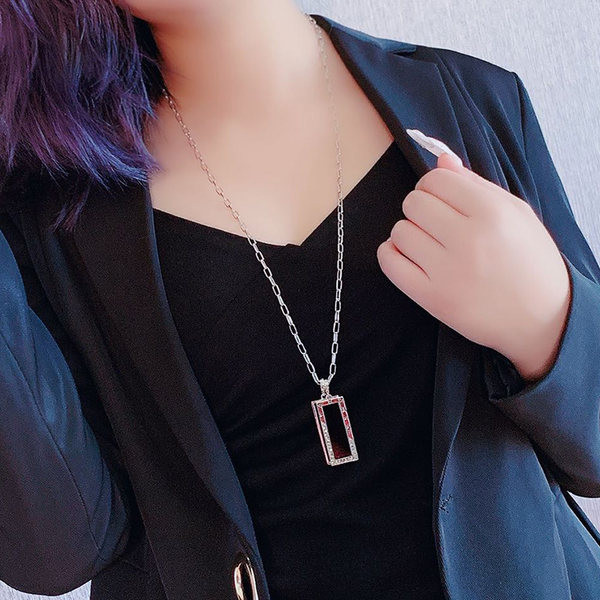 Νέο μοντέλο γυναικεία αλυσίδα με παραλληλόγραμμο μενταγιόν