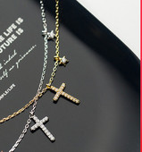 Γυναικεία αλυσίδα με σταυρό μενταγιόν με πέτρες