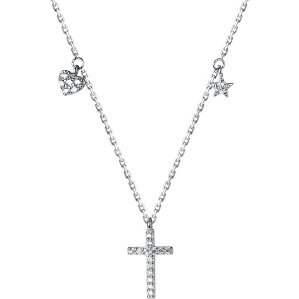 Γυναικεία αλυσίδα με σταυρό μενταγιόν με πέτρες