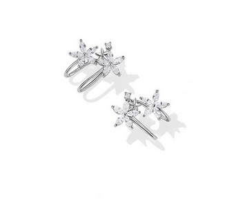 Γυναικεία σκουλαρίκια με πέτρες σε σχήμα λουλουδιού