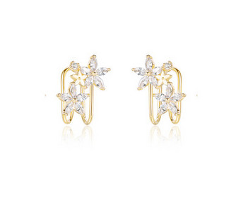 Γυναικεία σκουλαρίκια με πέτρες σε σχήμα λουλουδιού