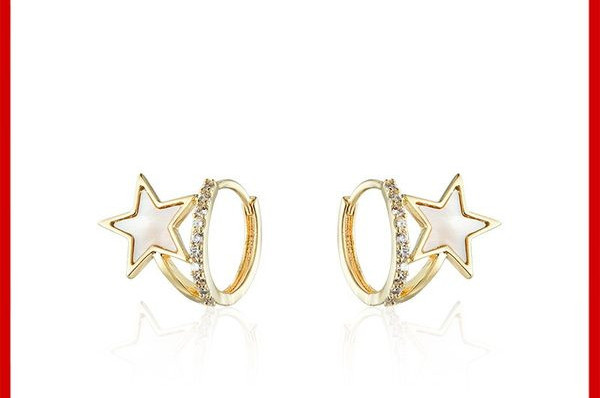 Γυναικεία σκουλαρίκια με διακοσμητικές πέτρες και διακόσμηση με αστέρια