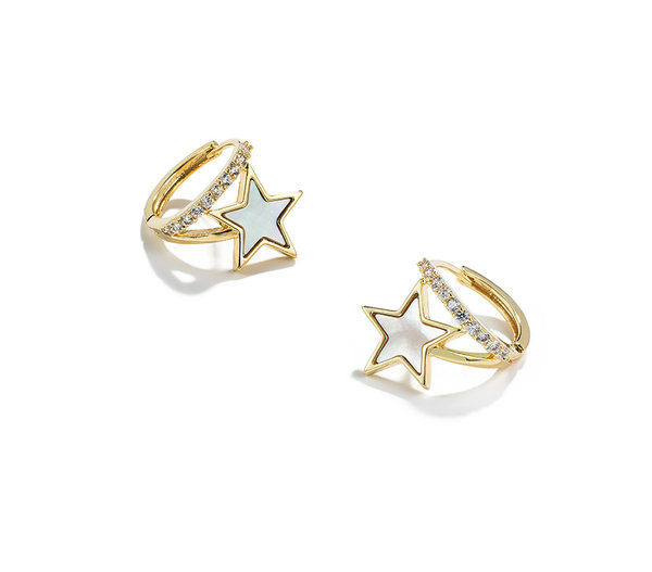 Γυναικεία σκουλαρίκια με διακοσμητικές πέτρες και διακόσμηση με αστέρια