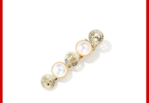 Дамска модерна фиба с перли и декоративни камъни
