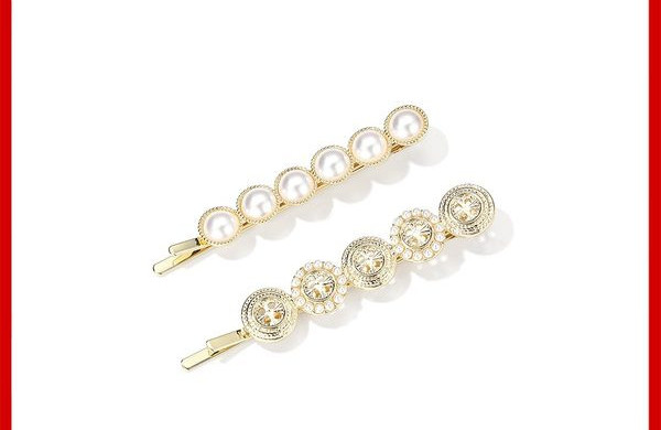 Γυναικεία φουρκέτα се χρυσό χρώμα με πέρλες και διακοσμητικές πέτρες