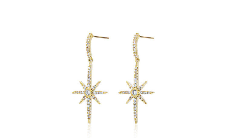 Модерни дамски дълги обеци с висулка звезда