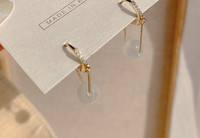 Γυναικεία σκουλαρίκια με μαργαριτάρι μενταγιόν και διακοσμητικές πέτρες