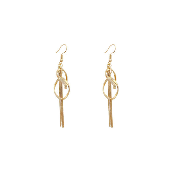 Ženske okrugle naušnice sa resama u zlatnoj boji