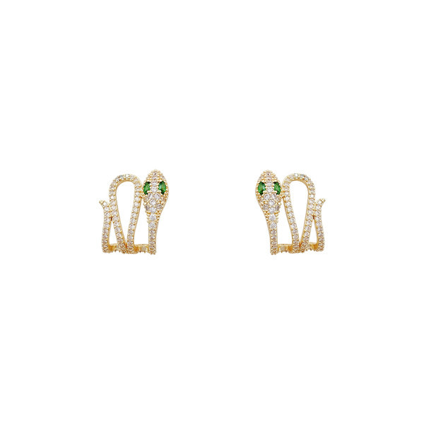 Ženske naušnice sa kamenčićima u obliku zmije