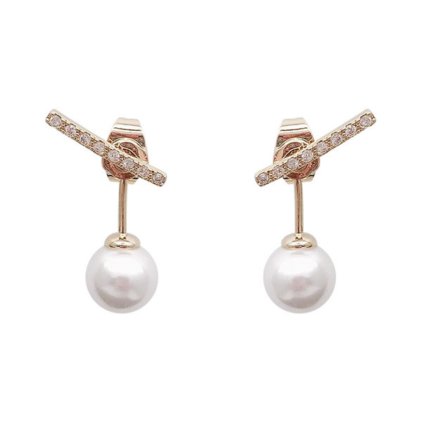 Γυναικεία σκουλαρίκια με πέρλες και πέτρες