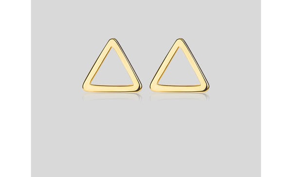 Γυναικεία σκουλαρίκια σε χρυσό χρώμα σε σχήμα τριγώνου