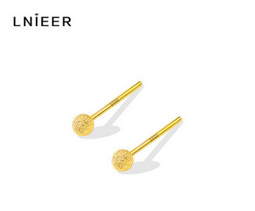 Γυναικεία χρυσά σκουλαρίκια σε στρογγυλό σχήμα