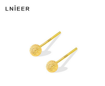 Γυναικεία χρυσά σκουλαρίκια σε στρογγυλό σχήμα