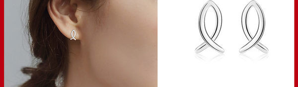 Ženske mini naušnice u obliku ribe srebrne boje