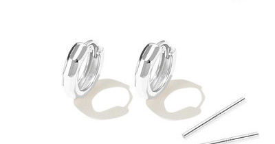 Γυναικεία σκουλαρίκια τύπου δαχτυλίδι - ασημί χρώμα