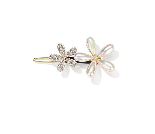 Moderna kopča za kosu s cvijetom i ukrasnim kamenčićima