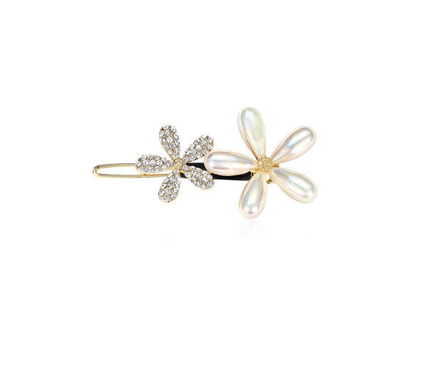 Moderna kopča za kosu s cvijetom i ukrasnim kamenčićima