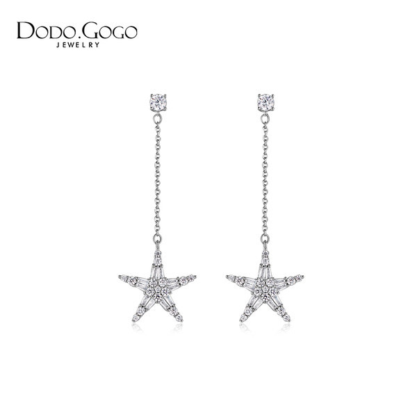 Γυναικεία σκουλαρίκια με κρεμαστό αστέρι