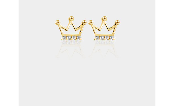 Σύγχρονα γυναικεία σκουλαρίκια σε σχήμα κορώνας και πέτρες