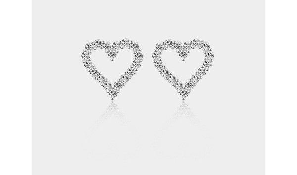 Γυναικεία σκουλαρίκια καθημερινά σε σχήμα καρδιάς σε δύο χρώματα