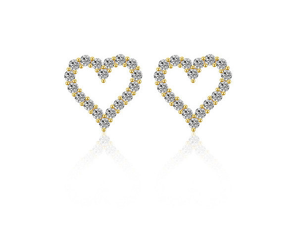 Γυναικεία σκουλαρίκια καθημερινά σε σχήμα καρδιάς σε δύο χρώματα