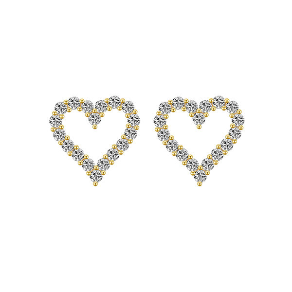 Γυναικεία σκουλαρίκια καθημερινά σε σχήμα καρδιάς σε δύο χρώματα