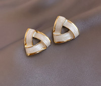 Ženske moderne trokutaste naušnice jednobojni model