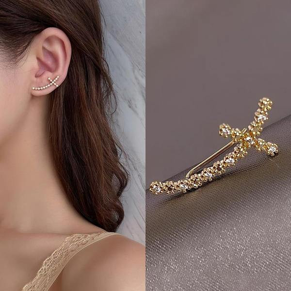 Moderne ženske naušnice sa ukrasnim kamenčićima - jedan komad