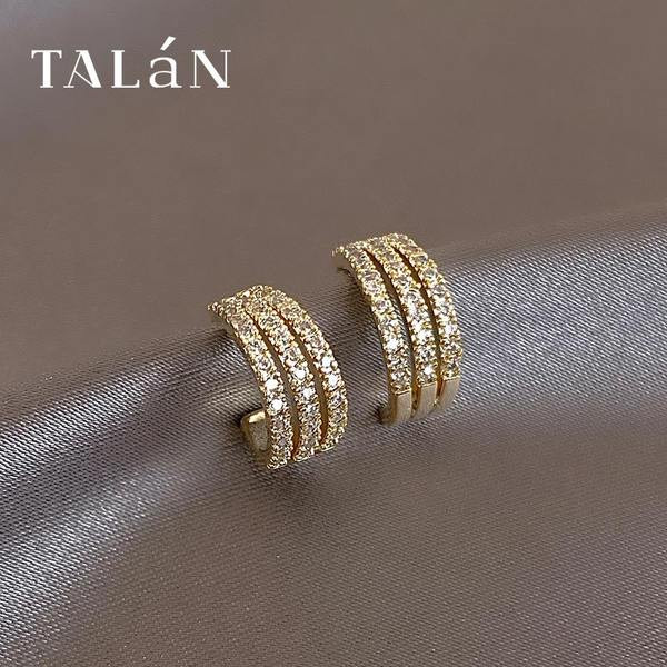 Дамски обеци с камъни - златист цвят 