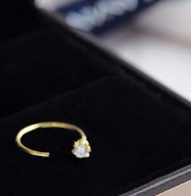 Νέο μοντέλο σκουλαρίκια με πέτρα - στρογγυλό σχήμα