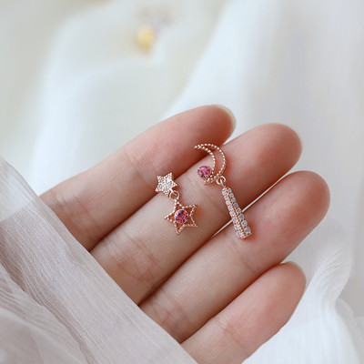 Γυναικεία σκουλαρίκια με αστέρι και φεγγάρι