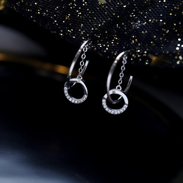 Ženske naušnice prstenje sa ukrasnim kamenčićima