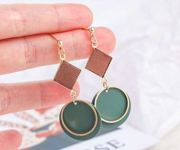 Ženske viseće naušnice u zelenoj i plavoj boji