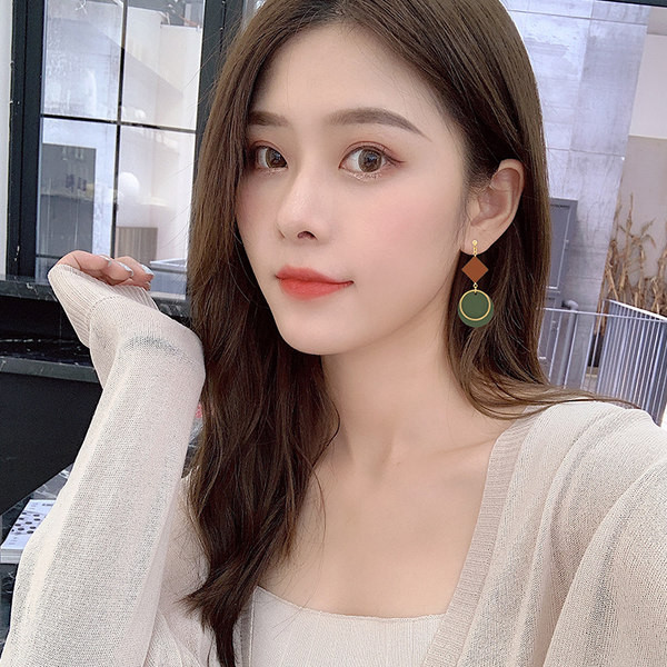 Ženske viseće naušnice u zelenoj i plavoj boji