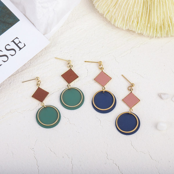 Ženske viseće naušnice u zelenoj i plavoj boji
