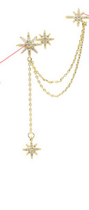 Γυναικεία σκουλαρίκια με αλυσίδα και νιφάδες χιονιού