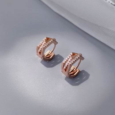 Νέο μοντέλο μικρά σκουλαρίκια με πέτρες - μη τυποποιημένο σχήμα