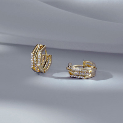 Νέο μοντέλο μικρά σκουλαρίκια με πέτρες - μη τυποποιημένο σχήμα