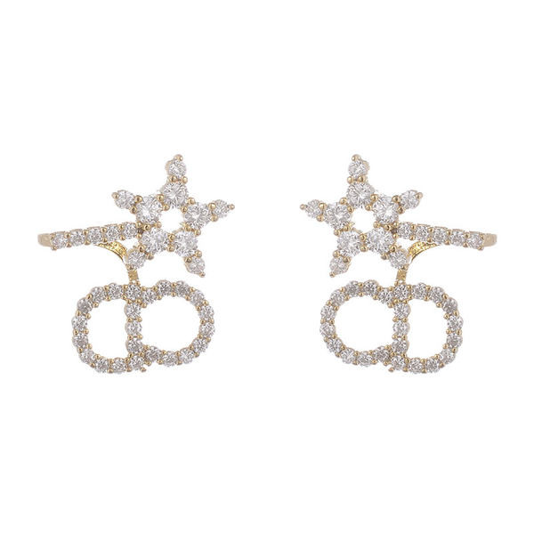 Μοντέρνα γυναικεία σκουλαρίκια με διακοσμητικές πέτρες κοντό μοντέλο