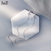 Модерни дамски висящи обеци  в сребрист цвят