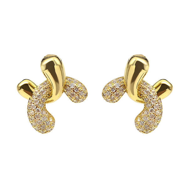 Дамски златисти  обеци с камъни