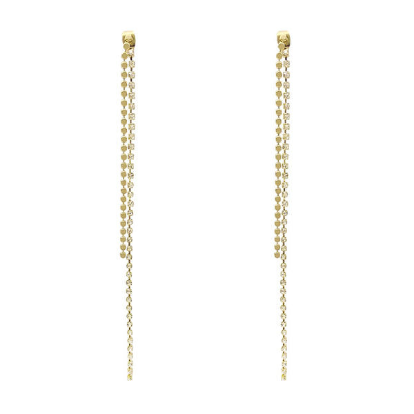 Елегантни дамски дълги обеци в златист цвят